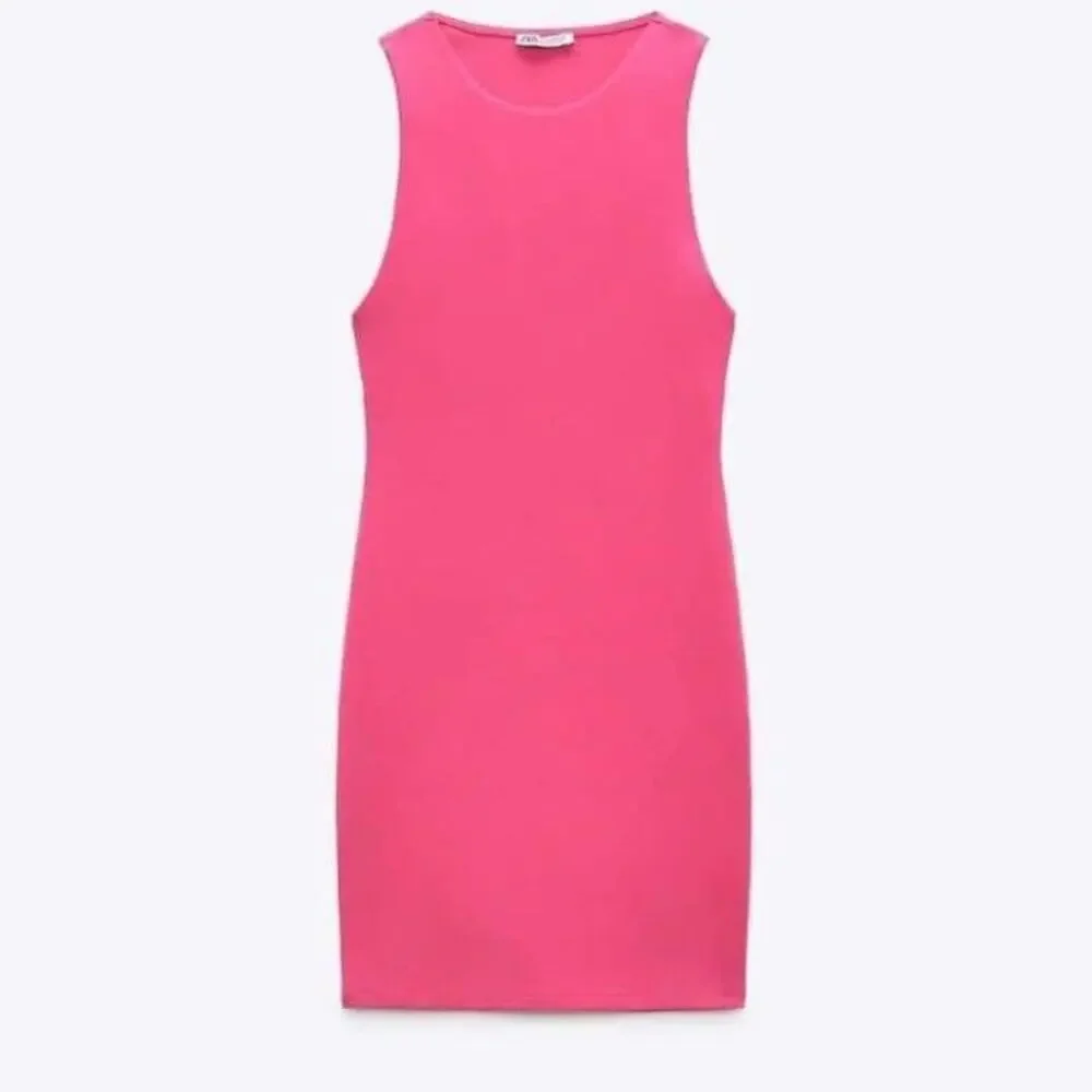 Zara Pink Halter Bodycon Mini Dress NWOT Size small - Picture 2 of 4